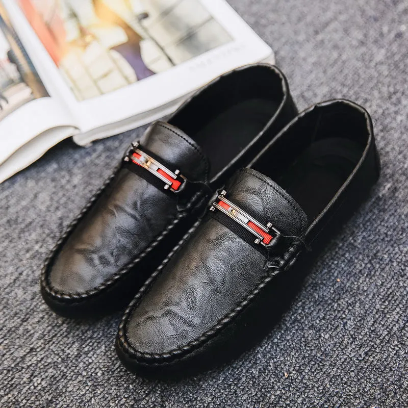 2024 New Personalized British Social Loafers Men's Black Summer Breathable Trendy Shoes Men's Shoes