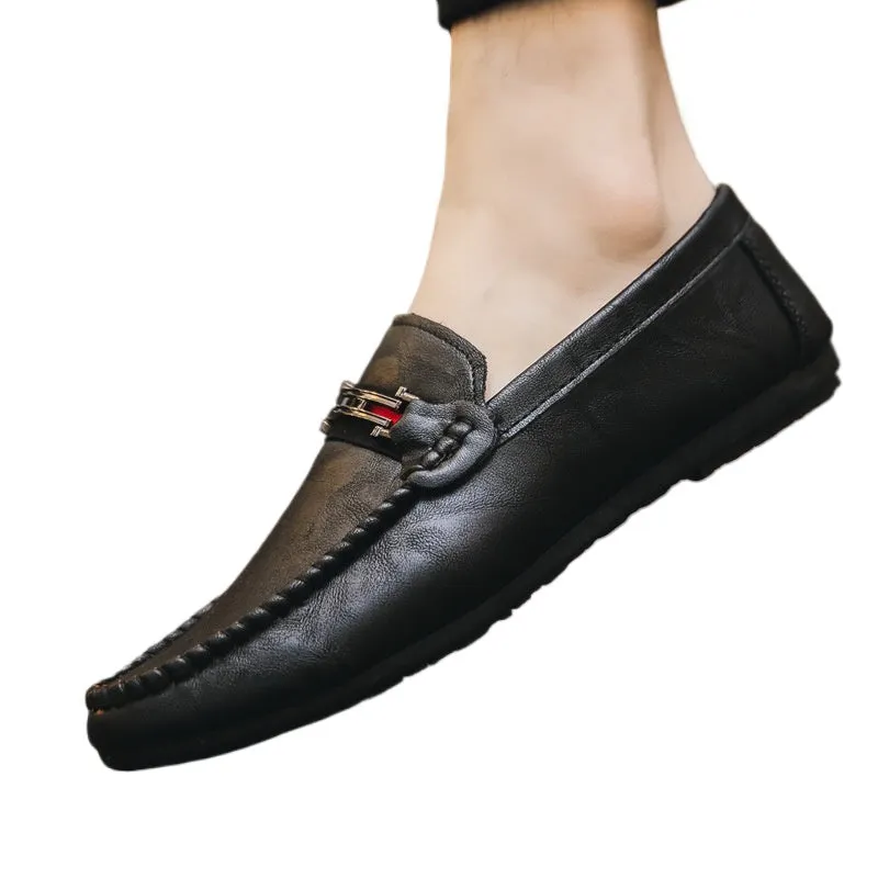 2024 New Personalized British Social Loafers Men's Black Summer Breathable Trendy Shoes Men's Shoes