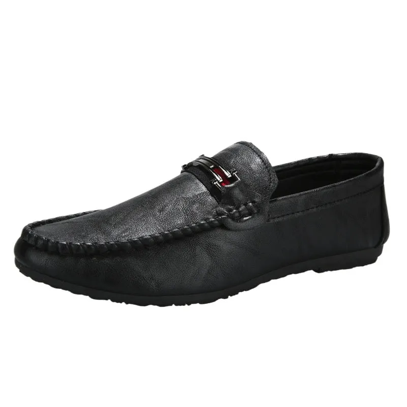 2024 New Personalized British Social Loafers Men's Black Summer Breathable Trendy Shoes Men's Shoes