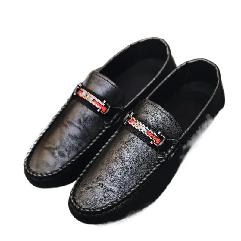 2024 New Personalized British Social Loafers Men's Black Summer Breathable Trendy Shoes Men's Shoes