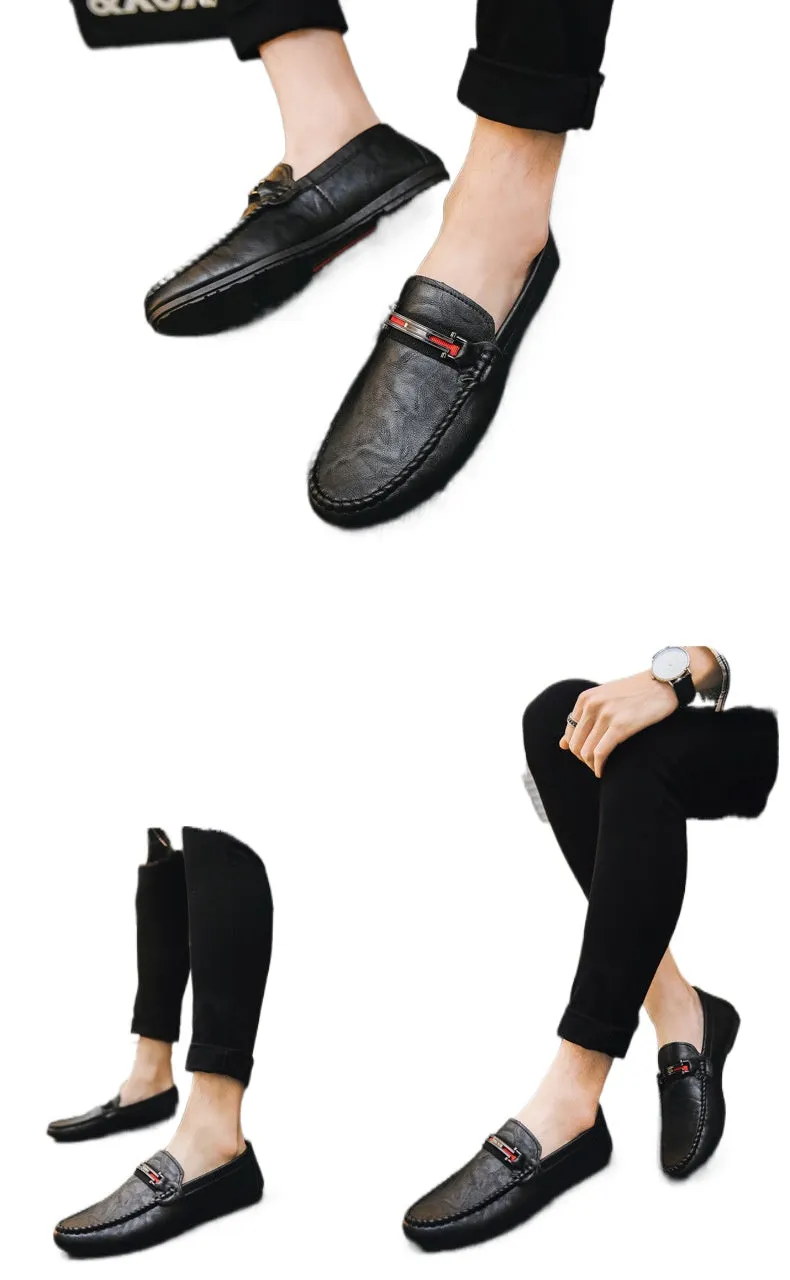 2024 New Personalized British Social Loafers Men's Black Summer Breathable Trendy Shoes Men's Shoes