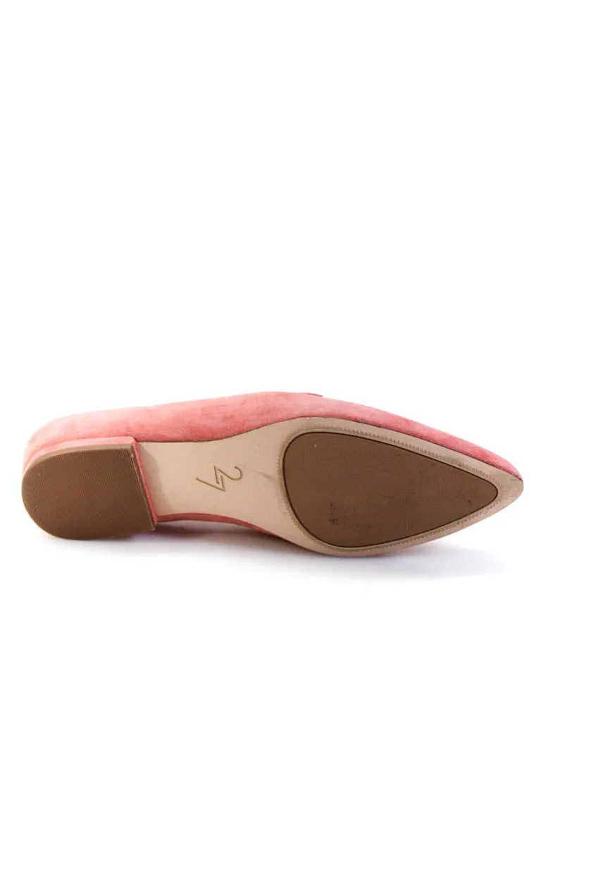 27 Edit Womens Pointed Toe Ballet Flats Slip On Loafers Pink Suede