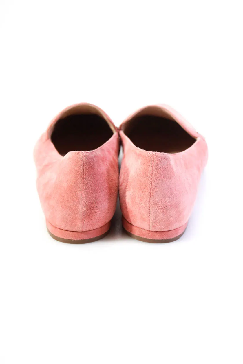 27 Edit Womens Pointed Toe Ballet Flats Slip On Loafers Pink Suede