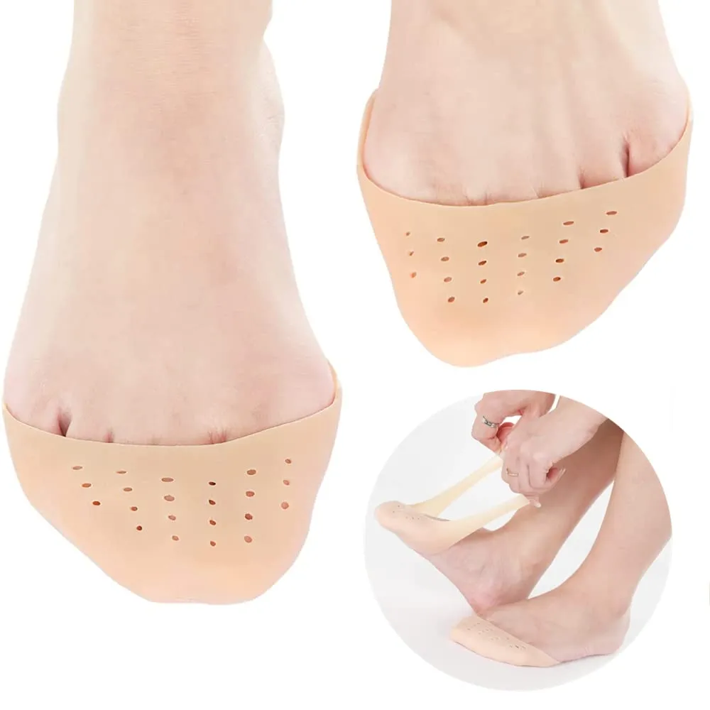 4 Pairs Toe Caps Soft Toe Protectors Silicone Toe Pads Gel Ballet Pointe Pads Toe Sleeves Tip Protectors High Heels Toe Cap Protectors with Breathable Hole