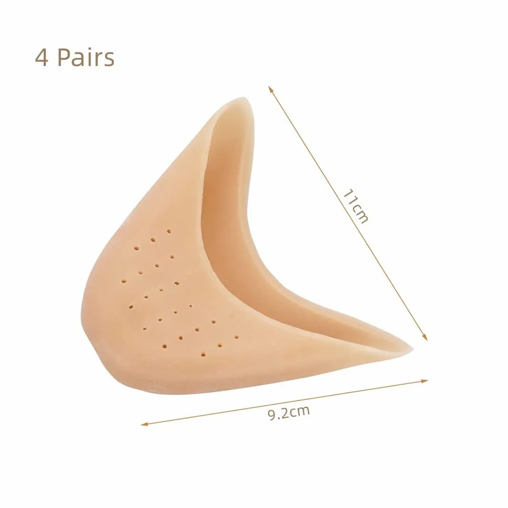 4 Pairs Toe Caps Soft Toe Protectors Silicone Toe Pads Gel Ballet Pointe Pads Toe Sleeves Tip Protectors High Heels Toe Cap Protectors with Breathable Hole