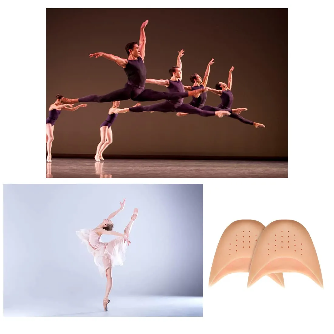 Androxeda 2 Pairs Toe Protectors Silicone Soft Gel Toe Caps Toe Protectors Lace Protectors Toe Protection for Ballet Pointe Shoes Ballet Shoes High Heel Pumps Pain Relief