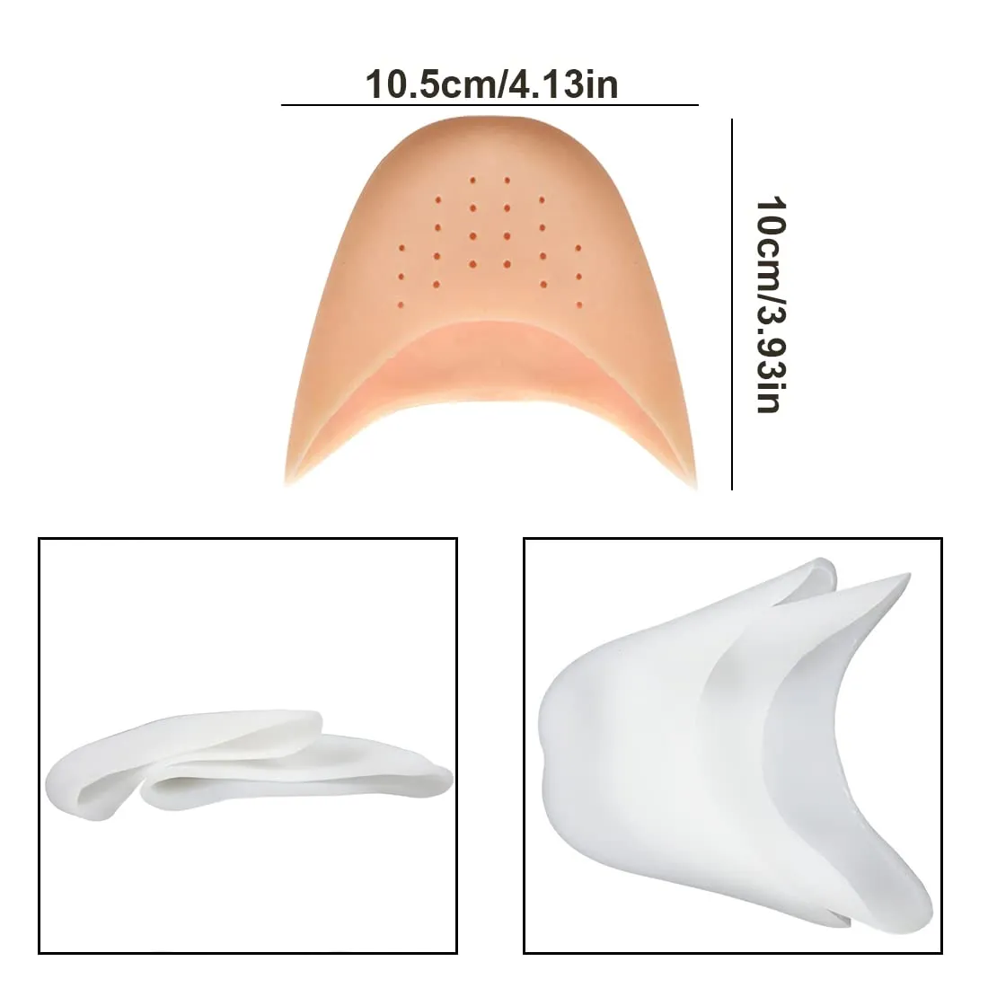 Androxeda 2 Pairs Toe Protectors Silicone Soft Gel Toe Caps Toe Protectors Lace Protectors Toe Protection for Ballet Pointe Shoes Ballet Shoes High Heel Pumps Pain Relief