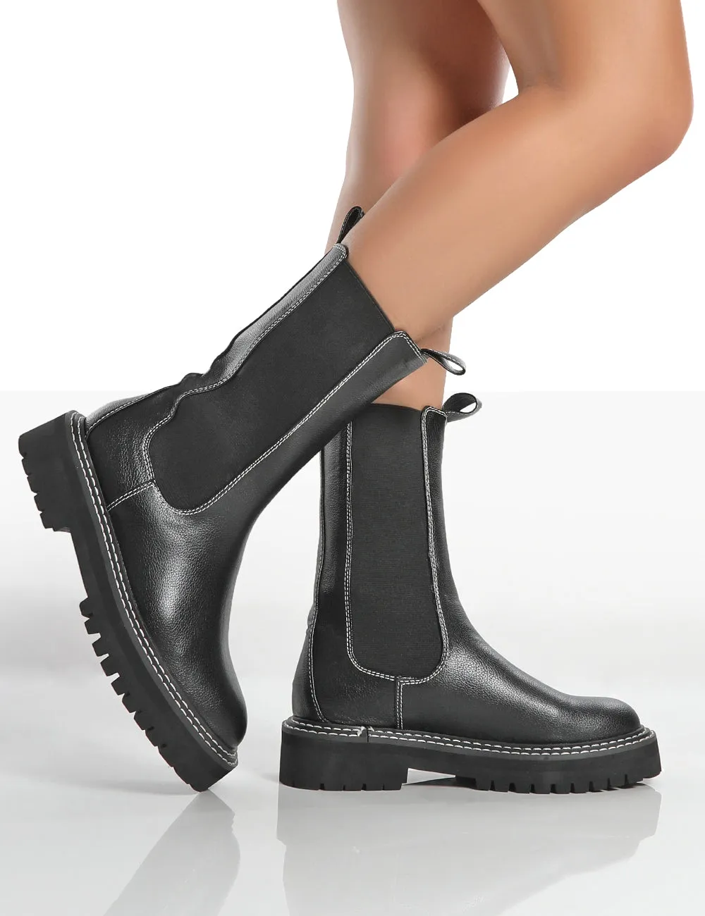 Animate Black Ankle Chelsea Boots