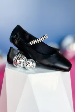 Black Rhinestone Ballet Flat Shoes *FINAL SALE*
