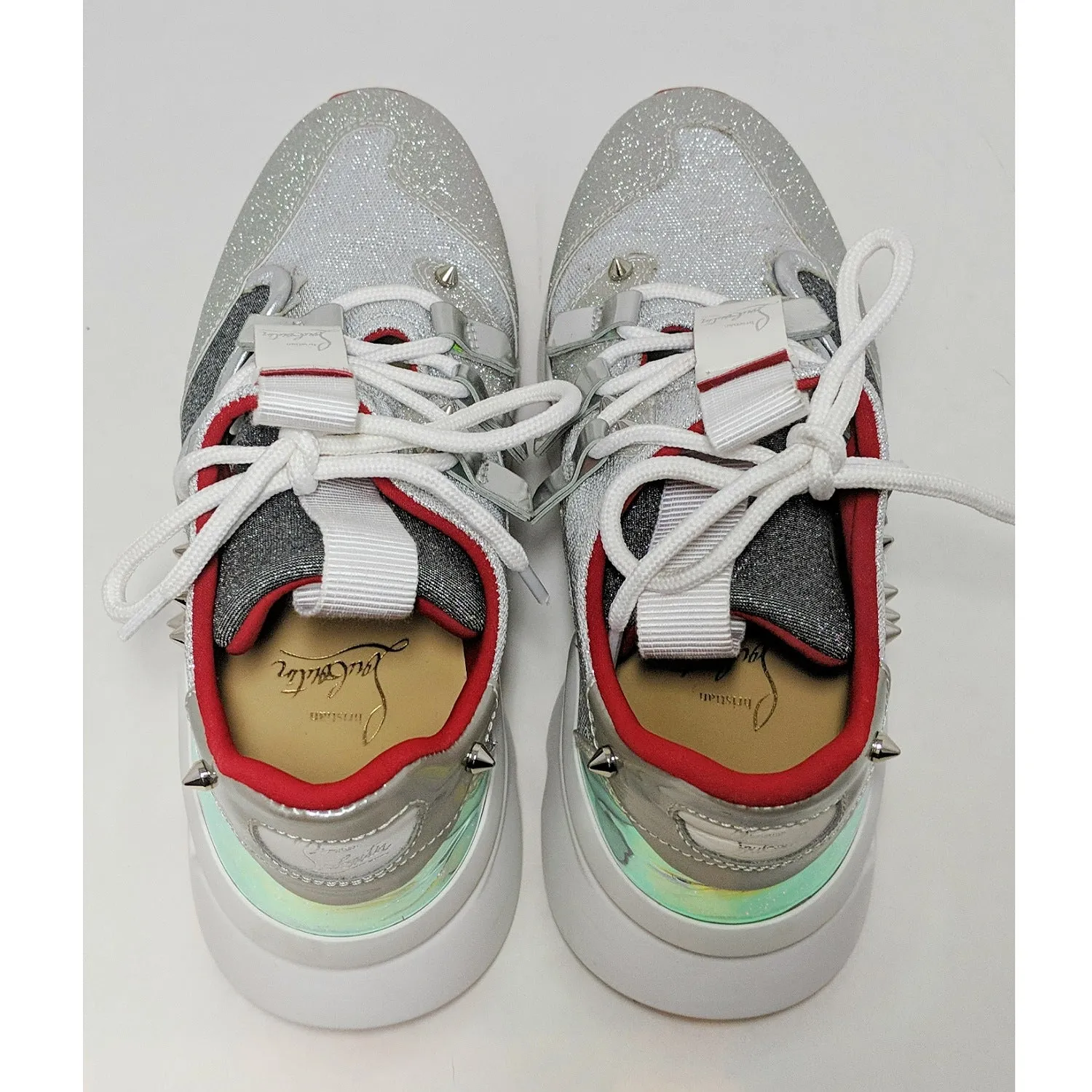 Christian Louboutin Red Runner Donna Glitter Sunset Sneakers 35
