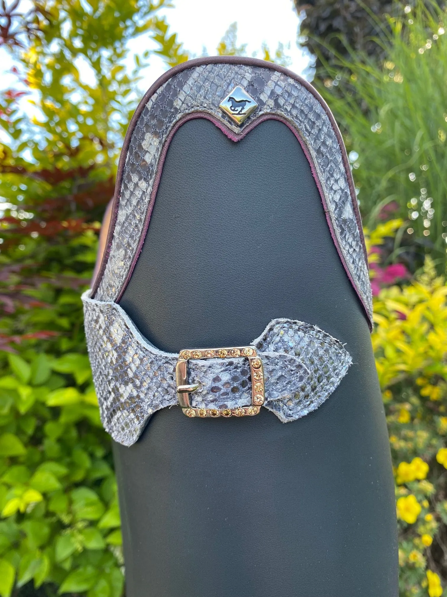 Custom DeNiro Raffaello Dressage Boot - Grey with Roccia Straps
