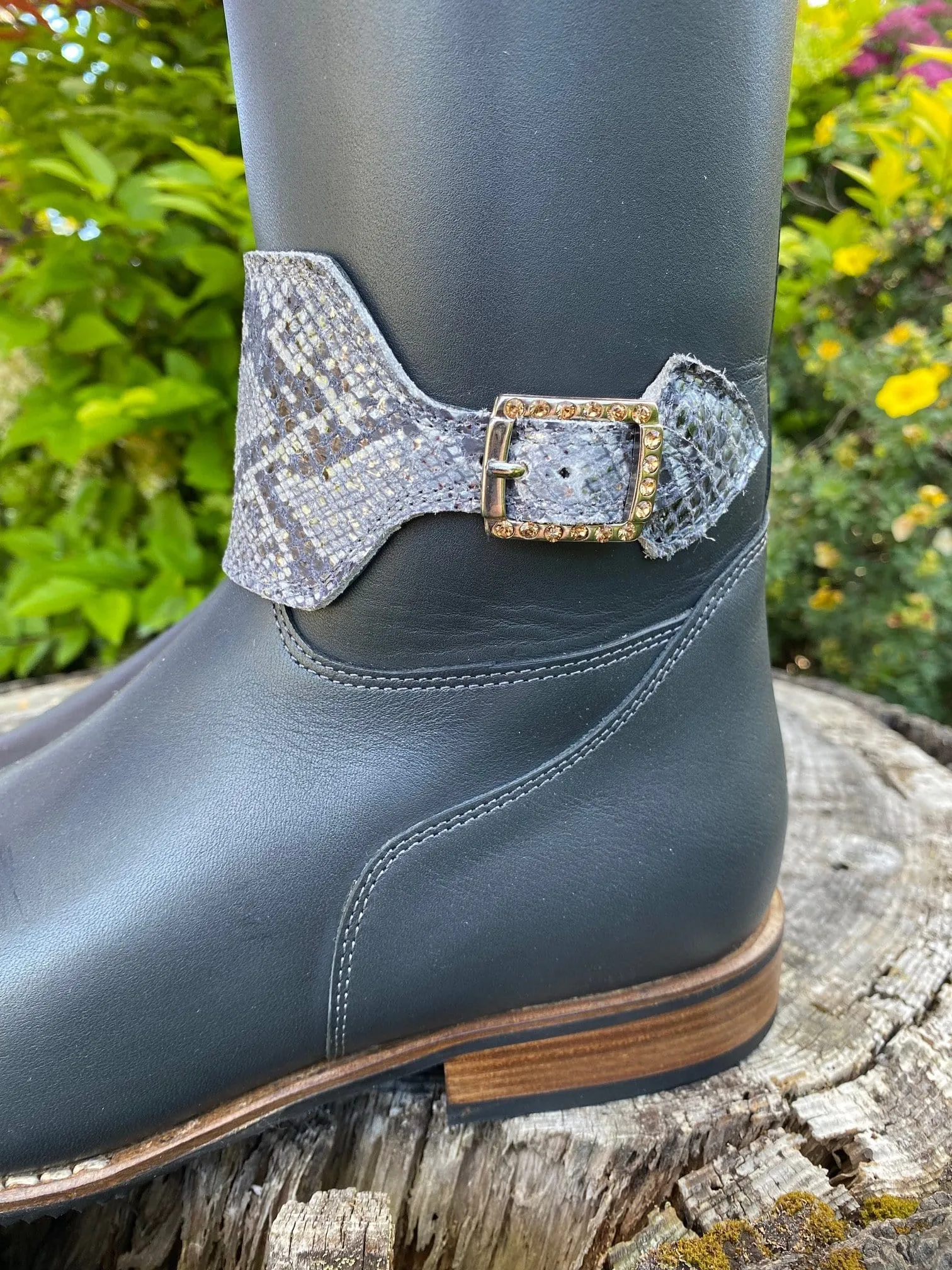 Custom DeNiro Raffaello Dressage Boot - Grey with Roccia Straps