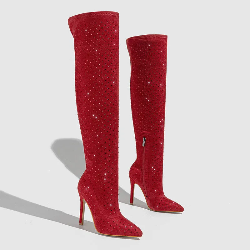 Diamond Suede Over the Knee Women Boots