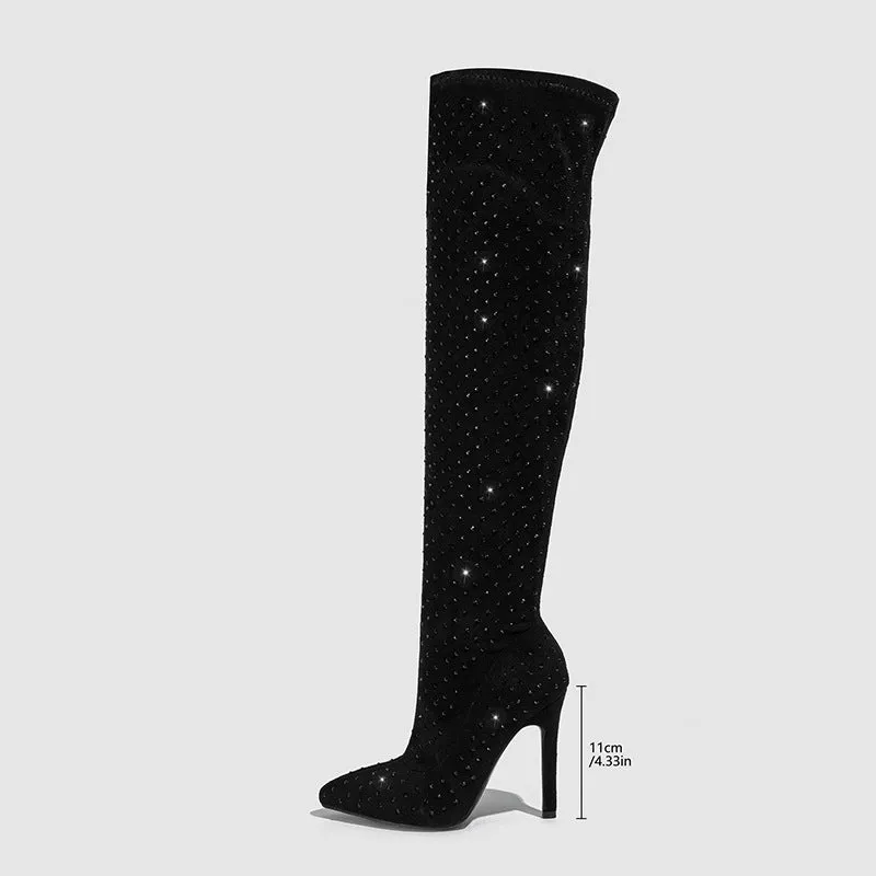 Diamond Suede Over the Knee Women Boots