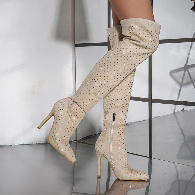 Diamond Suede Over the Knee Women Boots