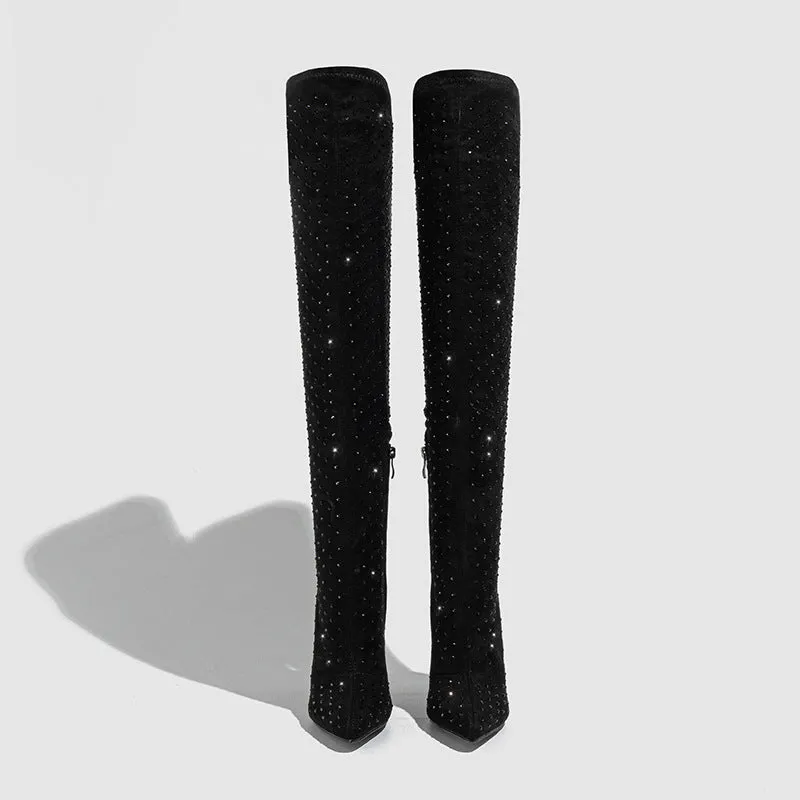 Diamond Suede Over the Knee Women Boots