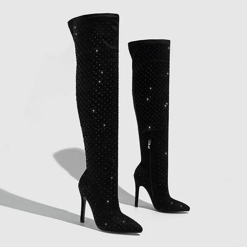Diamond Suede Over the Knee Women Boots