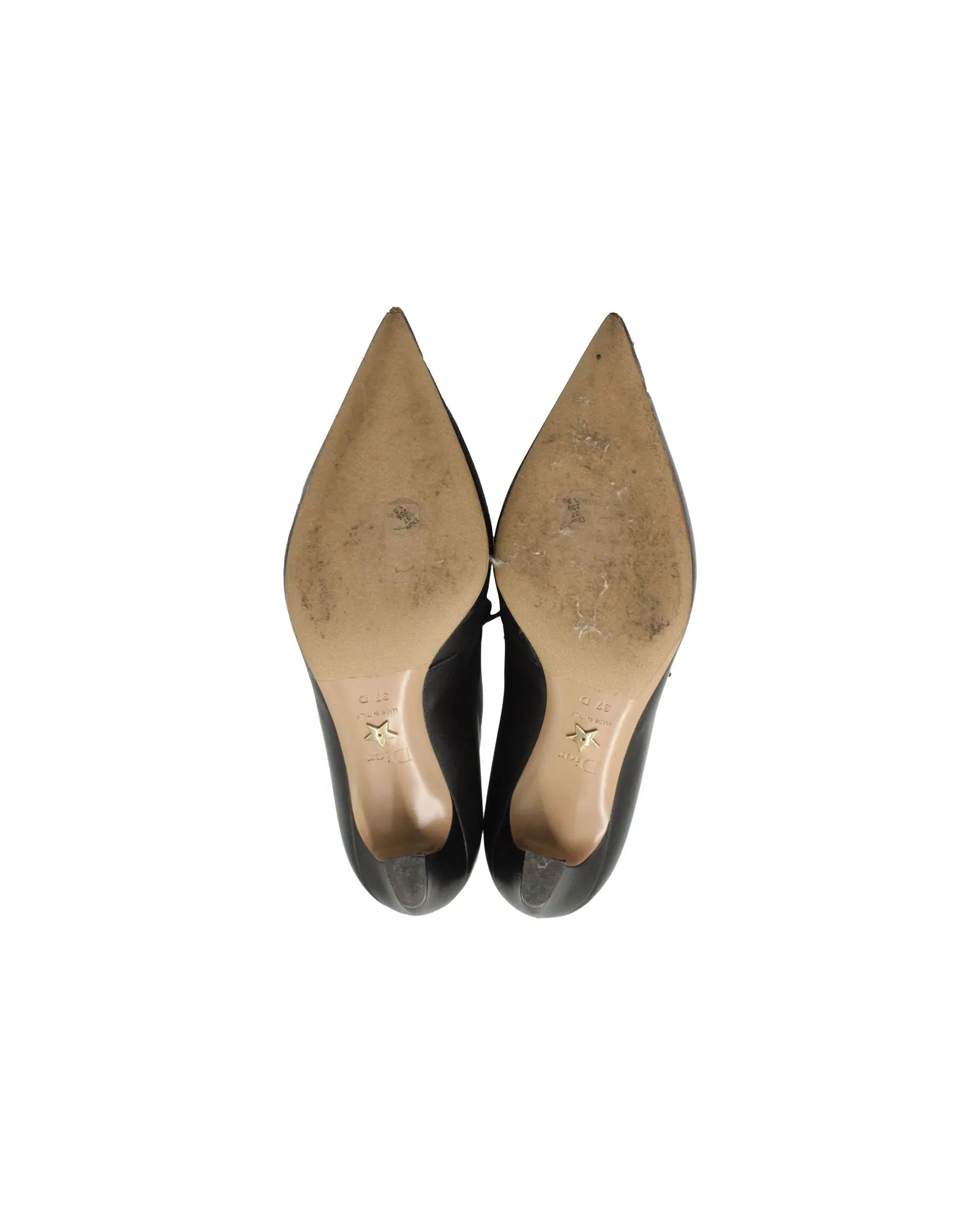Dior Lace-Up Pointed-Toe Ankle Boots in Black Leather