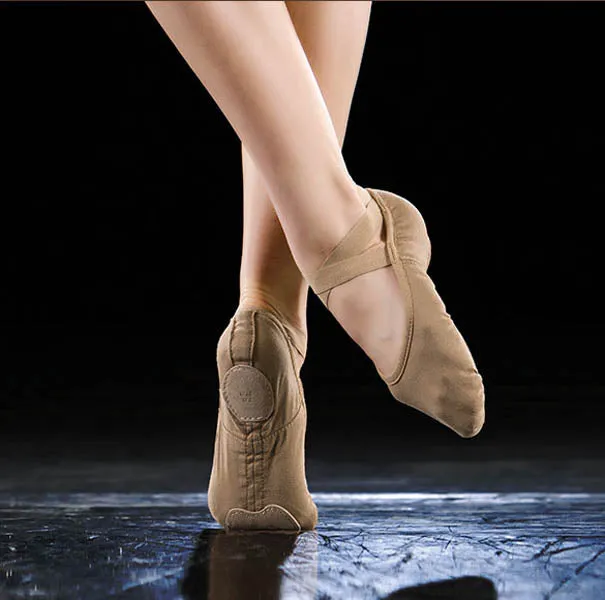 Eurotard A1004 Adult Tan Assemblé Split Sole Canvas Ballet Shoes