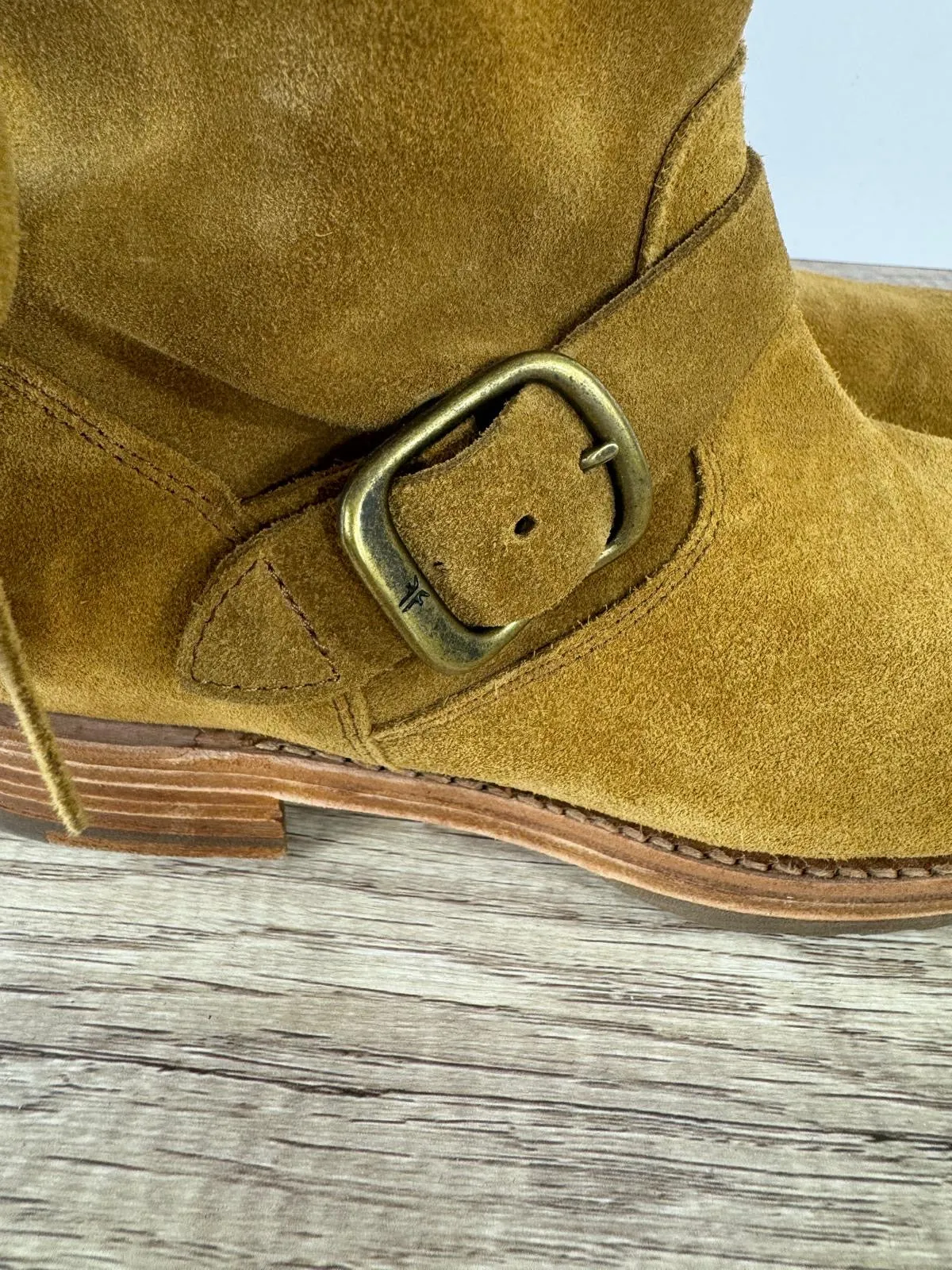 FRYE VERONICA SUEDE STRAP TALL BOOTS