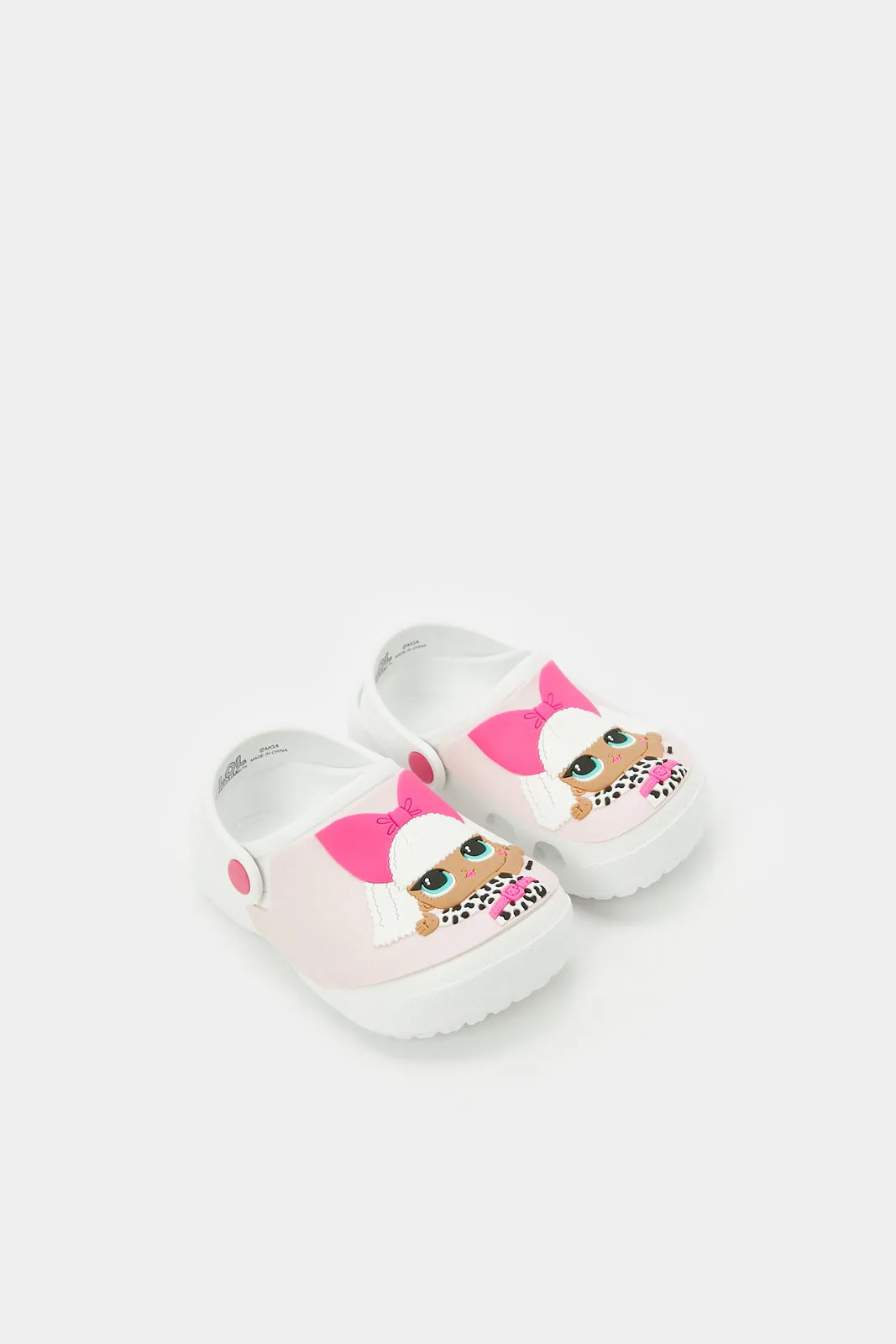 Girls White Lol Character Clog