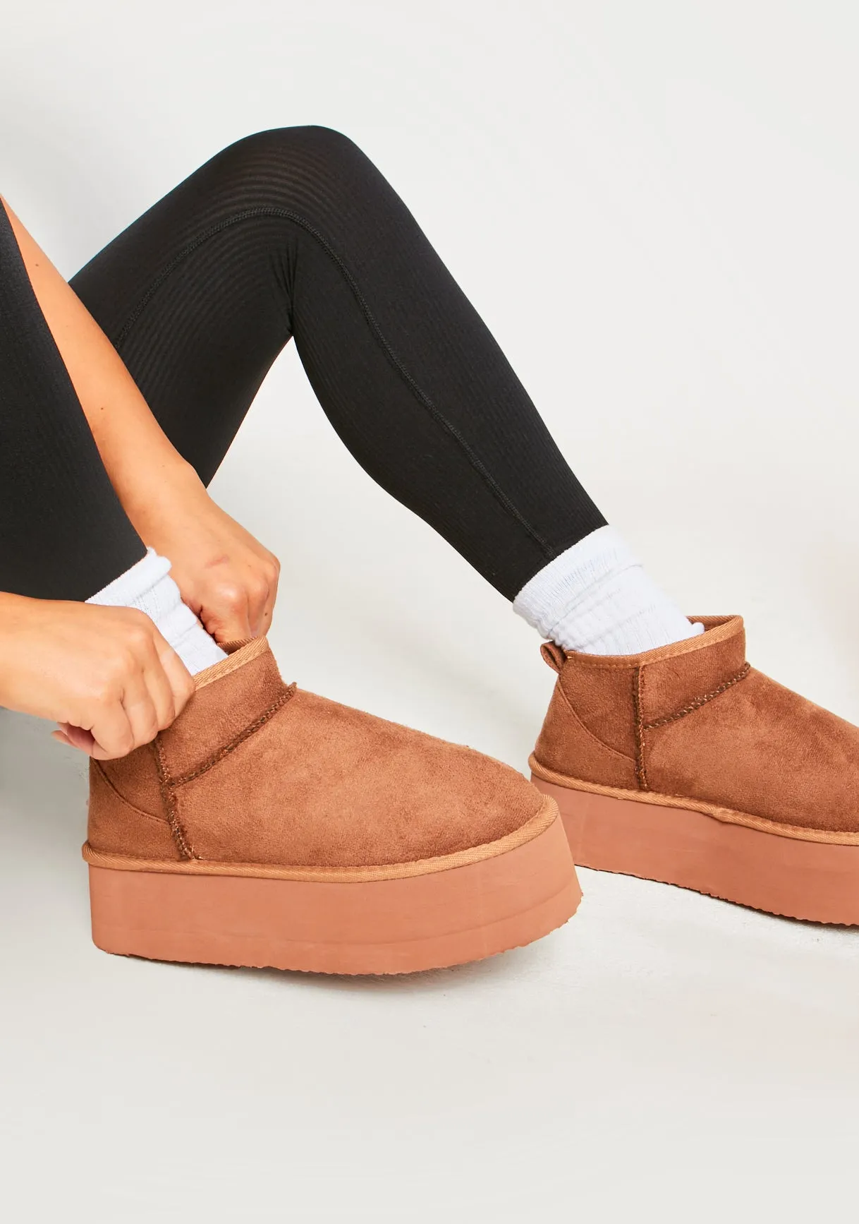 Phoebe Chestnut Platform Ankle Boots
