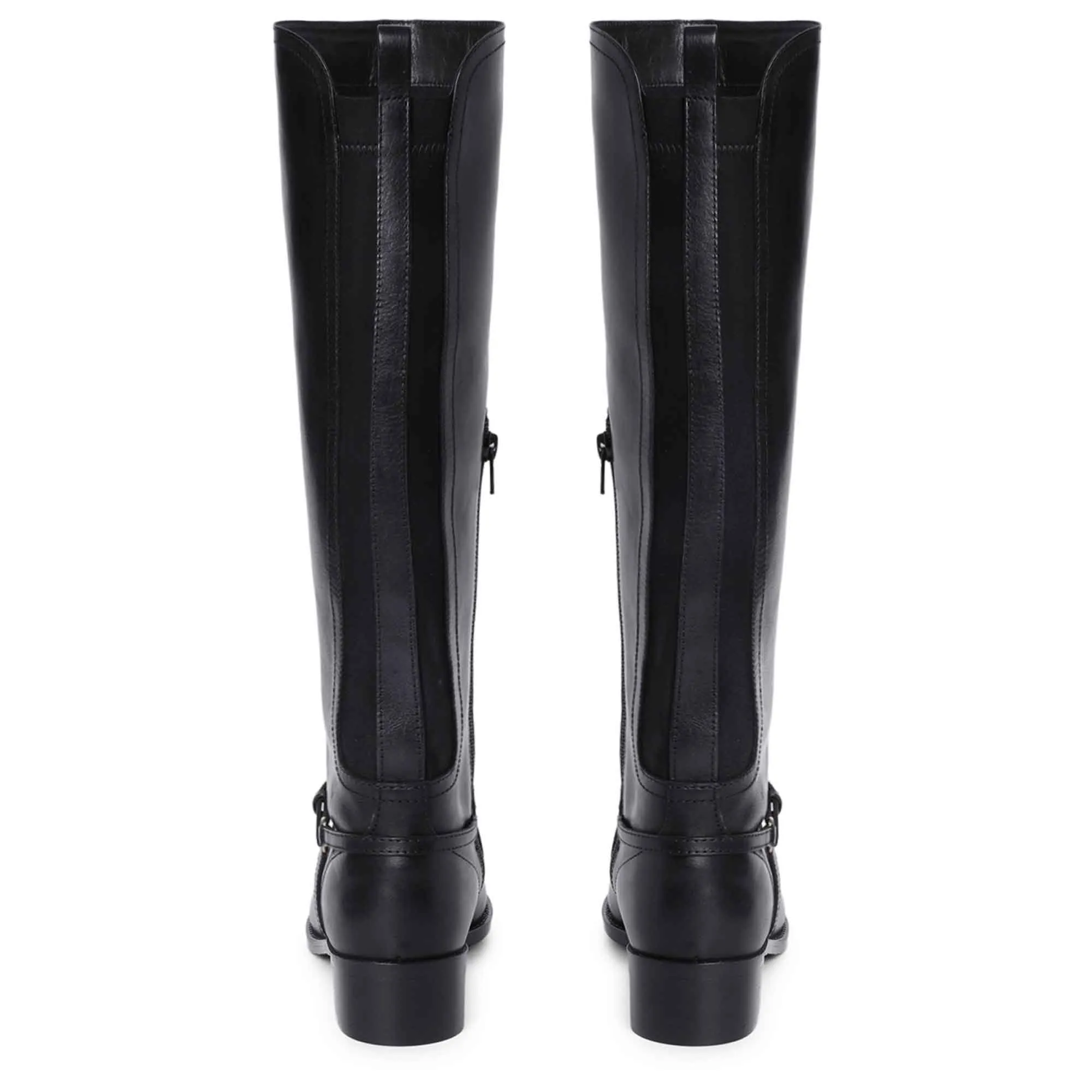 Saint Drusilla Black Leather Knee High Boots