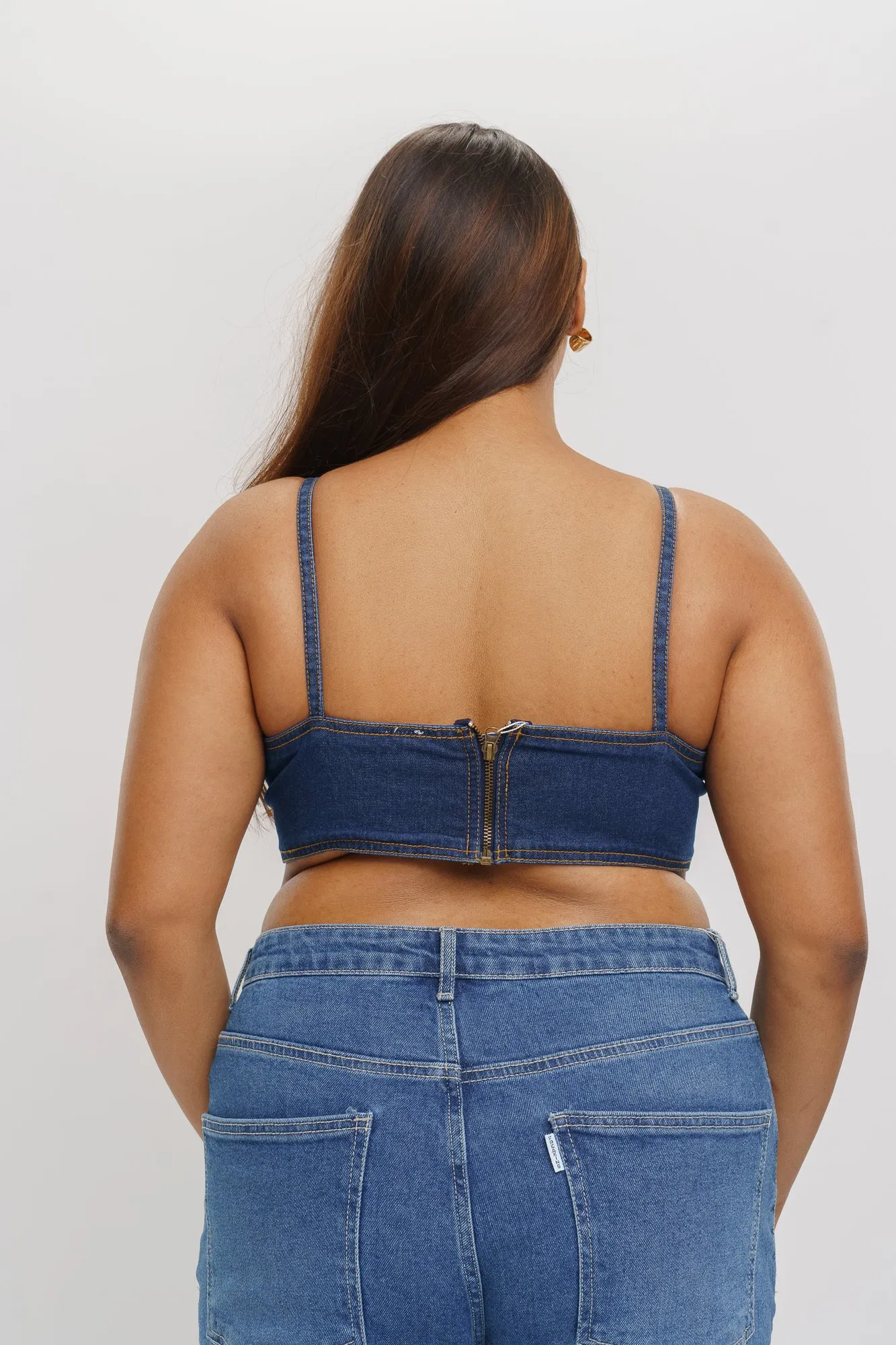 Side Cut Indigo Top
