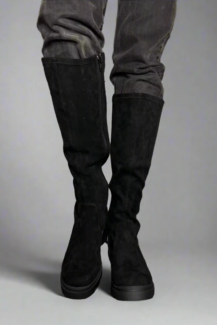 Talina Knee High Boots - Black