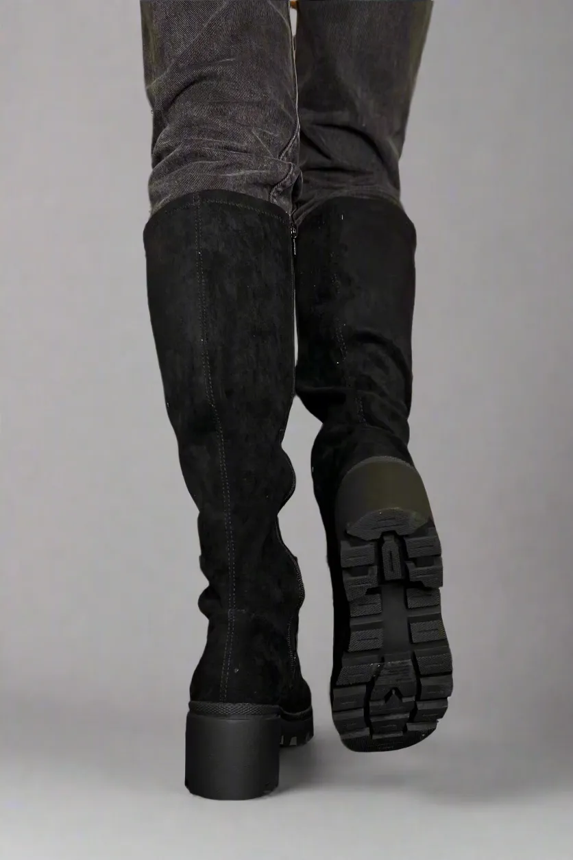Talina Knee High Boots - Black