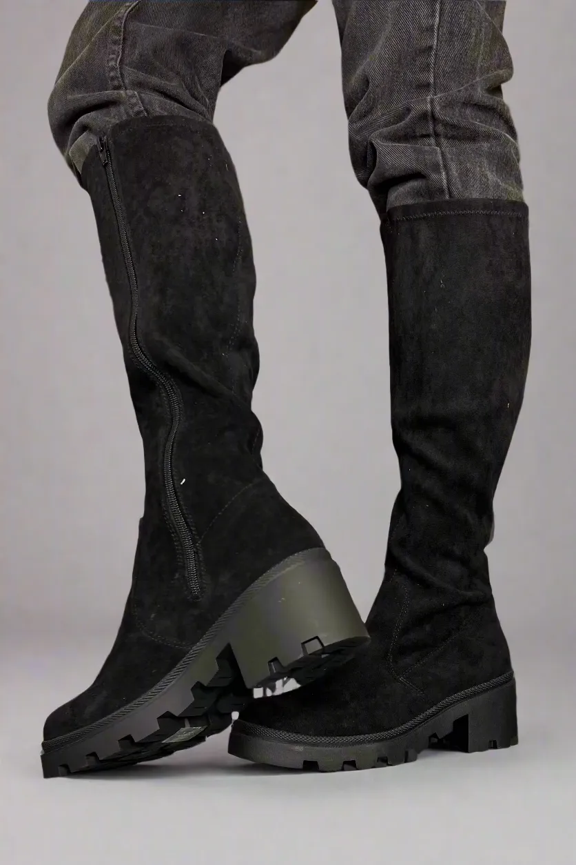 Talina Knee High Boots - Black