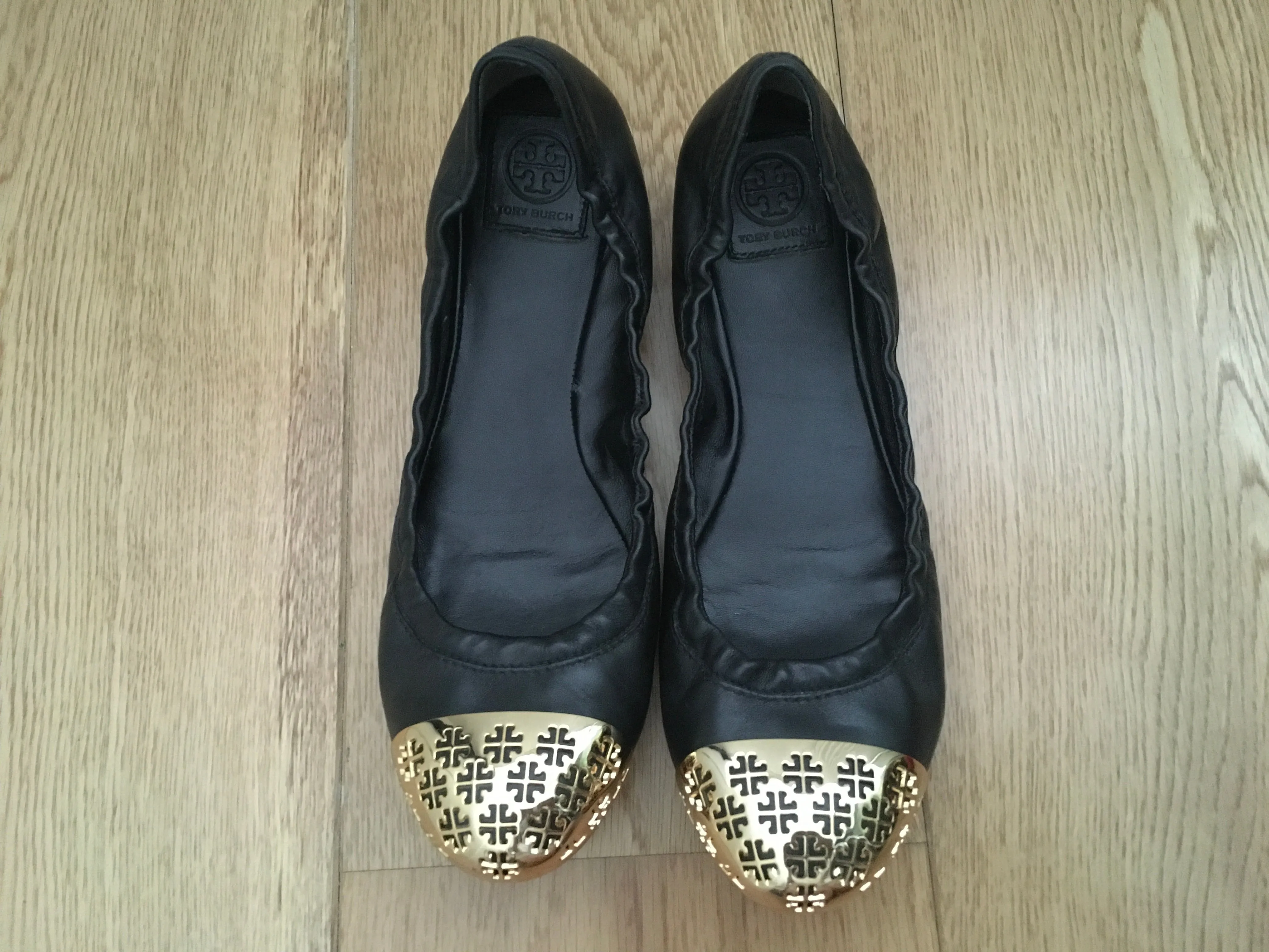 Tory Burch Cami Logo-Toe Ballerina Flat Ballet Flats Shoes US 10 1/2 UK 7.5 40.5 ladies