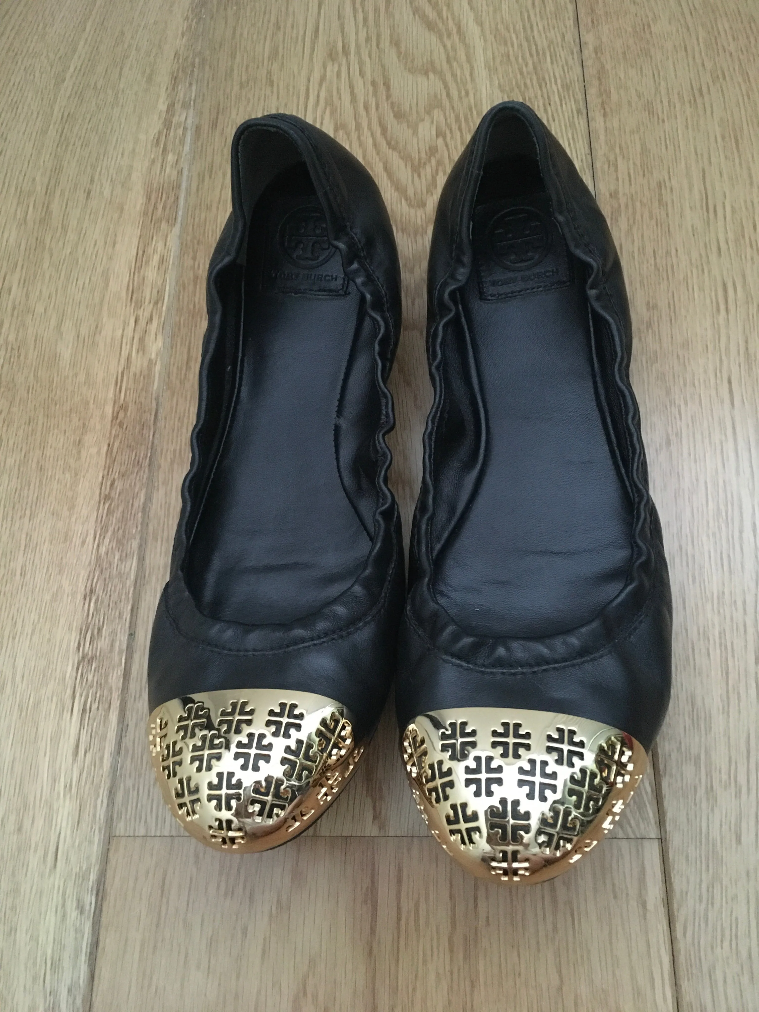 Tory Burch Cami Logo-Toe Ballerina Flat Ballet Flats Shoes US 10 1/2 UK 7.5 40.5 ladies