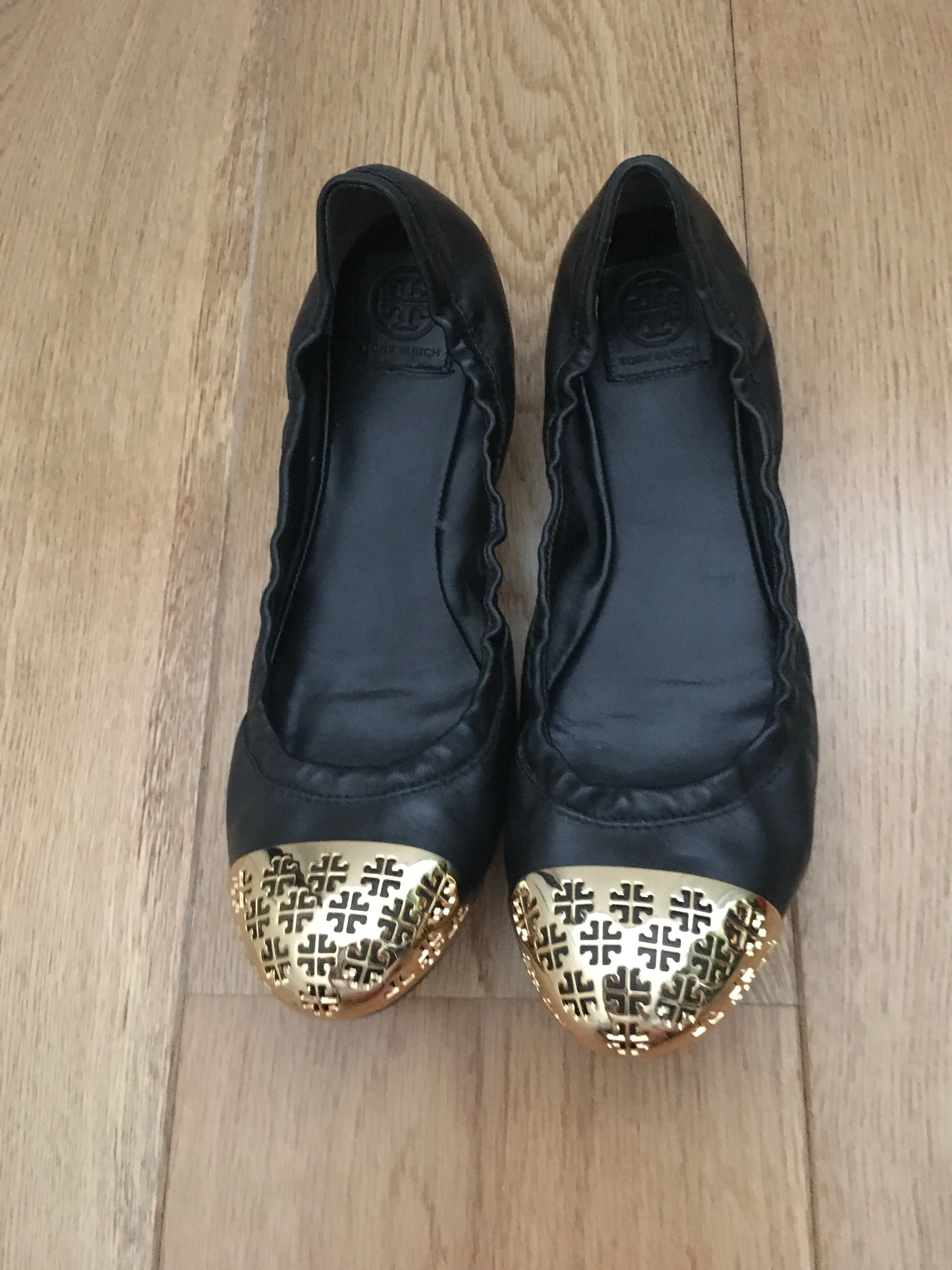 Tory Burch Cami Logo-Toe Ballerina Flat Ballet Flats Shoes US 10 1/2 UK 7.5 40.5 ladies