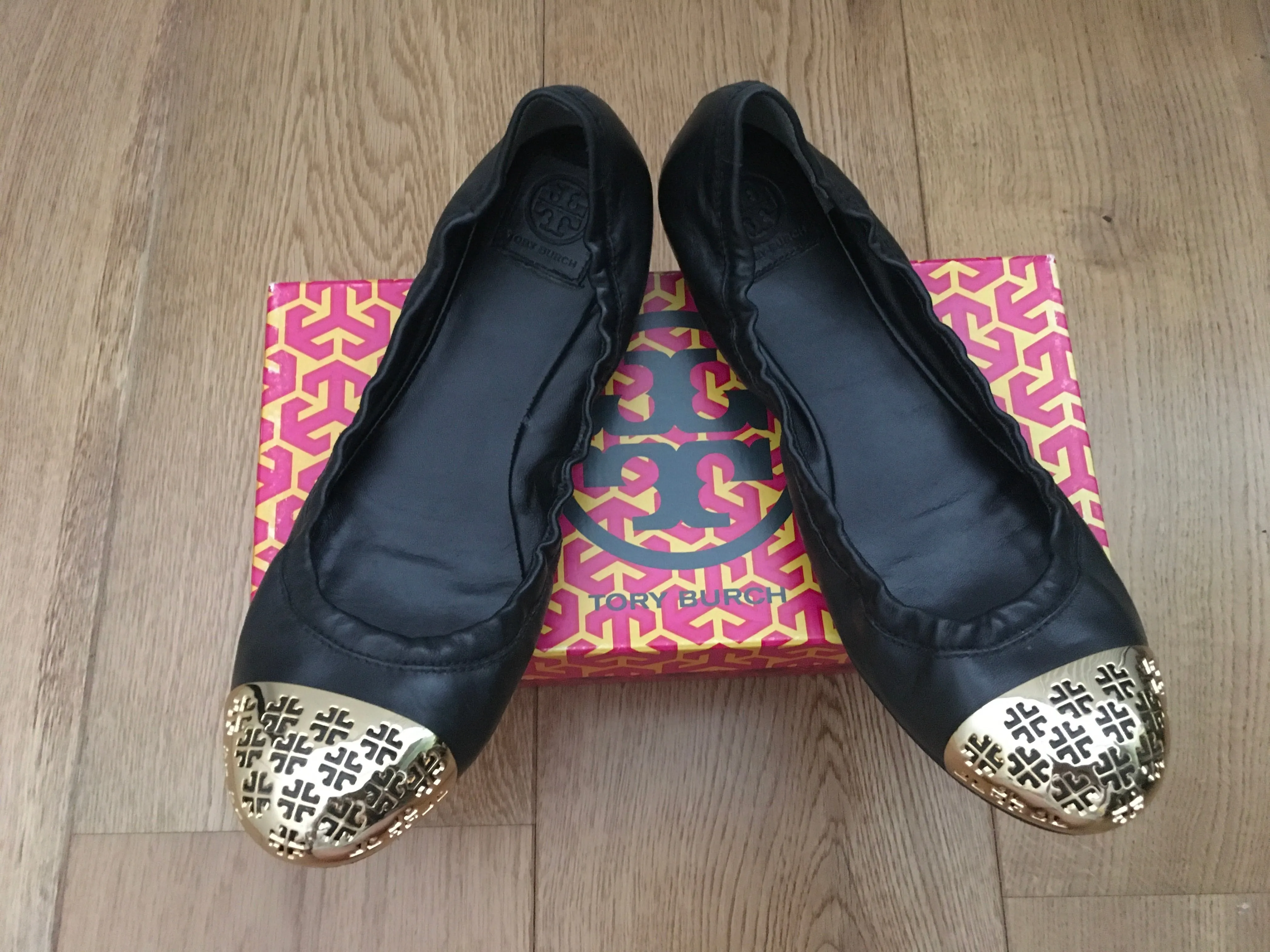 Tory Burch Cami Logo-Toe Ballerina Flat Ballet Flats Shoes US 10 1/2 UK 7.5 40.5 ladies