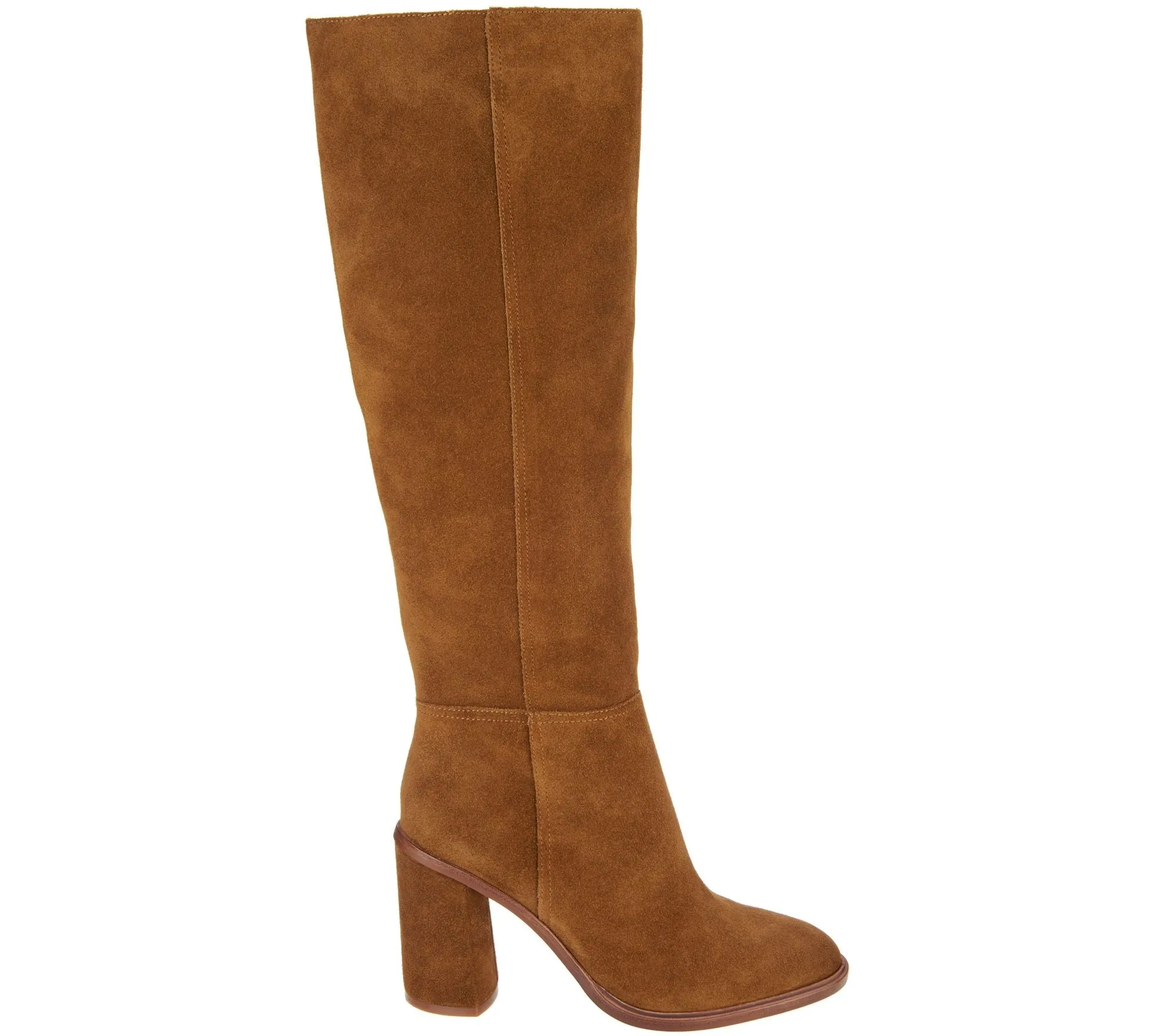 Vince Camuto Dameera Black Suede Fashion High Block Heel Rounded Toe Dress Boots