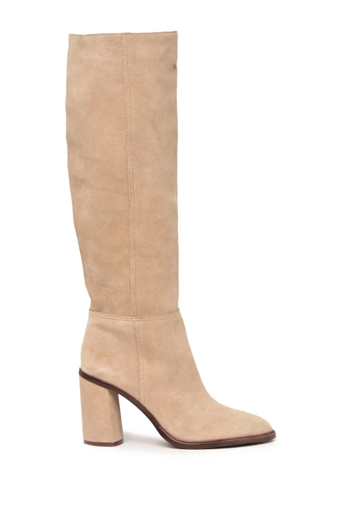 Vince Camuto Dameera Black Suede Fashion High Block Heel Rounded Toe Dress Boots