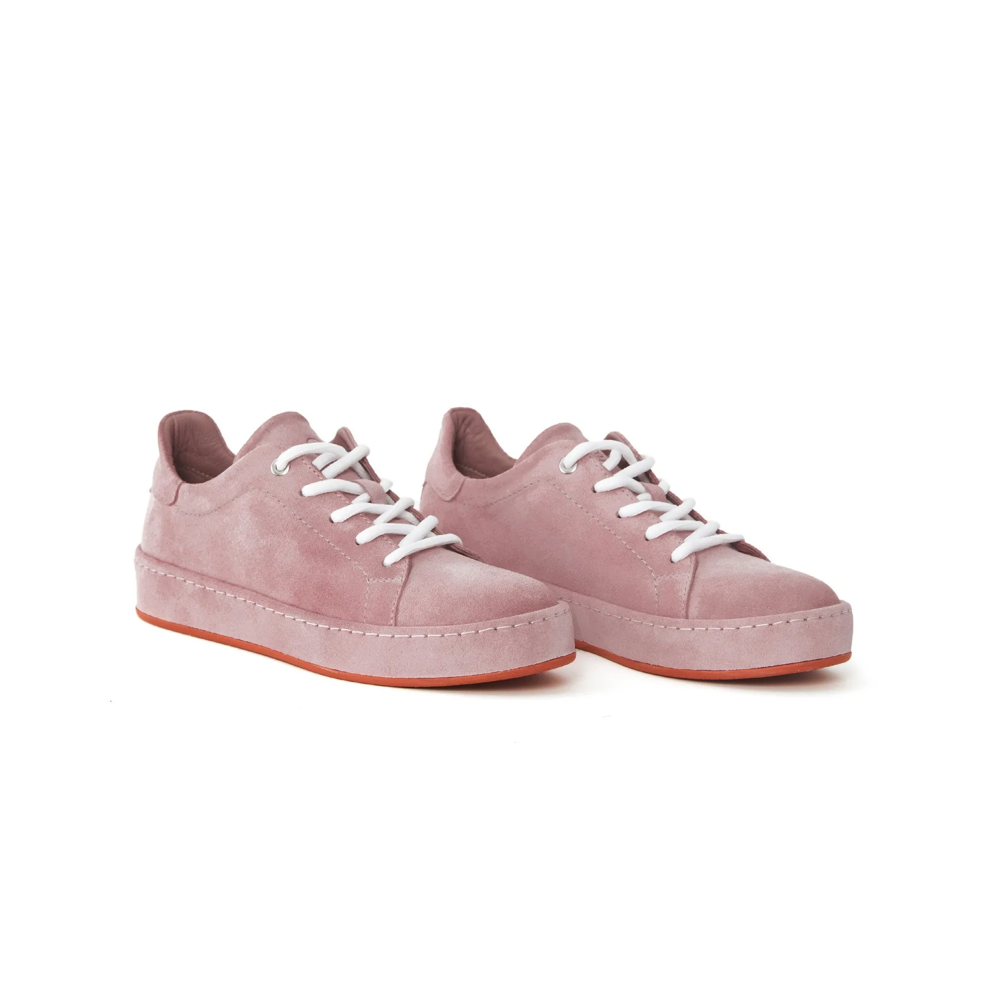 Women's Suede Calf Leather Handmade Sneakers W5007