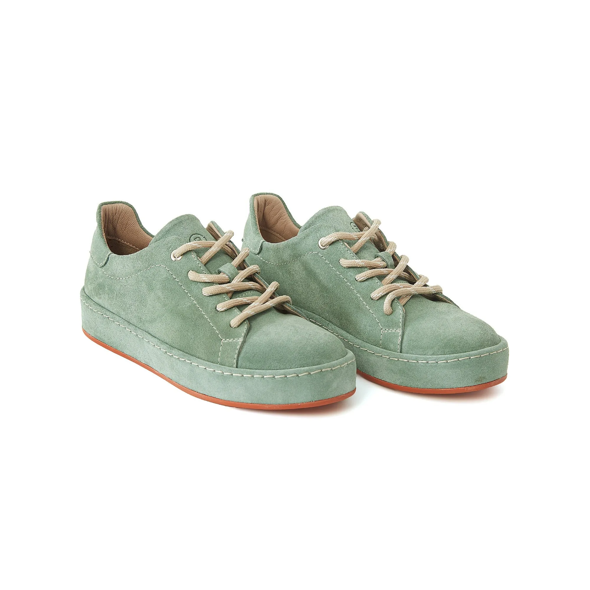 Women's Suede Calf Leather Handmade Sneakers W5007