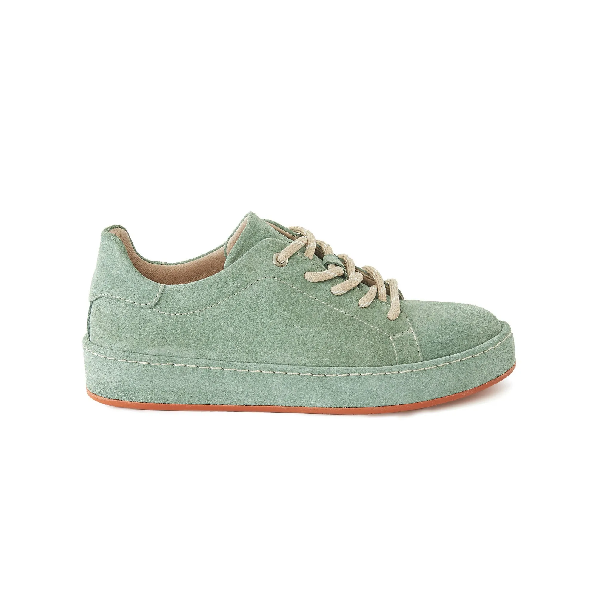 Women's Suede Calf Leather Handmade Sneakers W5007